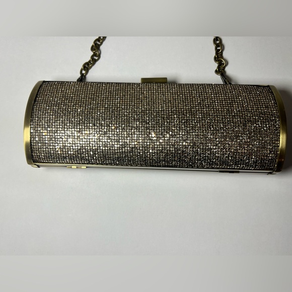 Unlisted Kenneth Cole VTG Evening Clutch Purse Bling Shiny Chain - Picture 2 of 10